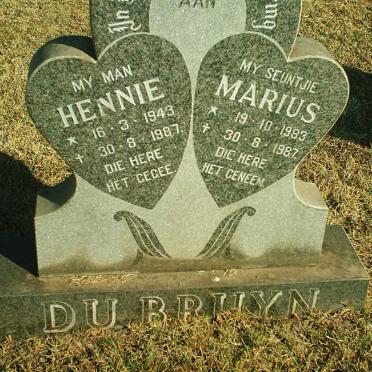 BRUYN Hennie, du 1943-1987 :: BRUYN Marius, du 1983-1987