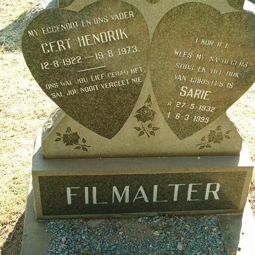 FILMALTER Gert Hendrik 1922-1973 &amp; Sarie 1932-1995