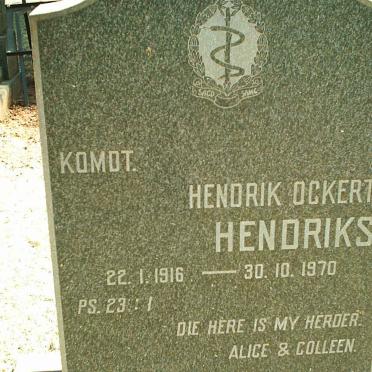 HENDRIKS Hendrik Ockert 1916-1970