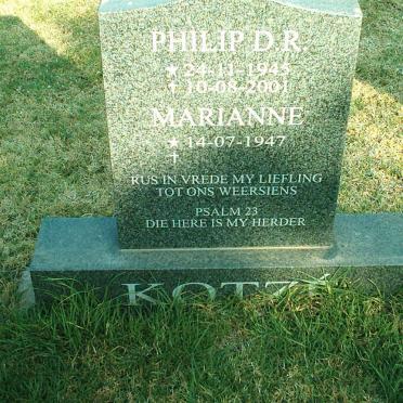 KOTZE Philip D.R. 1945-2001 &amp; Marianne 1947-
