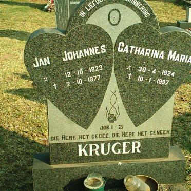 KRUGER Jan Johannes 1923-1977 &amp; Catharina Maria 1924-1997