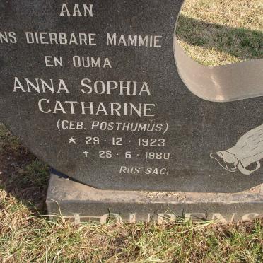LOURENS Anna Sophia Catharine nee POSTHUMUS 1923-1980