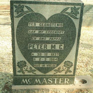 McMASTER Peter M.C. 1937-1964