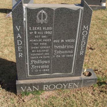 ROOYEN Phillipus Jeremia, van 1940-1992 &amp; Hendrina Johanna 1940-