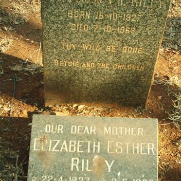 RILEY V.L. 1927-1963 &amp; Elizabeth Esther 1927-1987