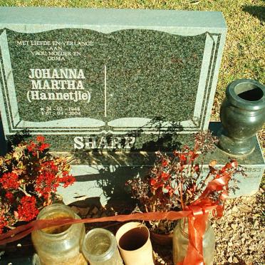 SHARP Johanna Martha 1948-2004