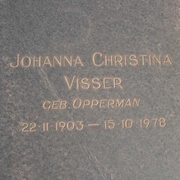VISSER Johanna Christina nee OPPERMAN 1903-1978
