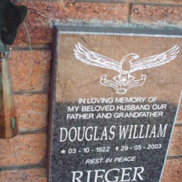 RIEGER Douglas William 1922-2003