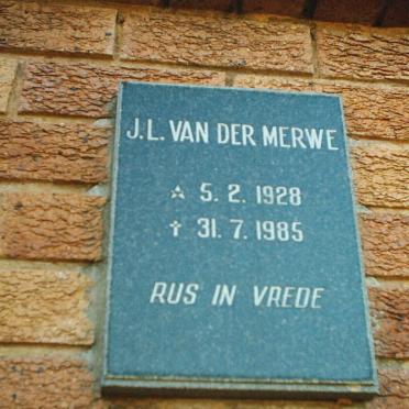 MERWE J.L., van der 1928-1985
