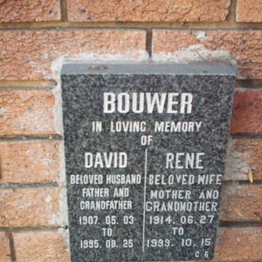 BOUWER David 1907-1995 &amp; Rene 1914-1999