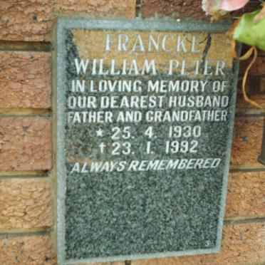FRANKE William Peter 1930-1992