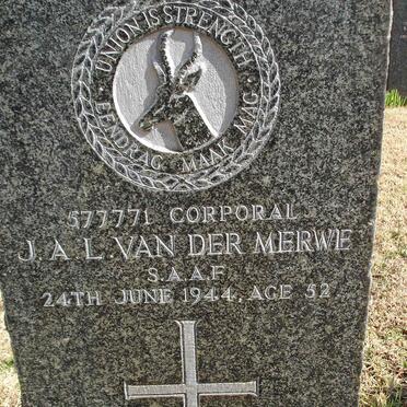 MERWE J.A.L., van der -1944