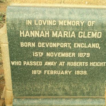 CLEMO Hannah Maria 1879-1938