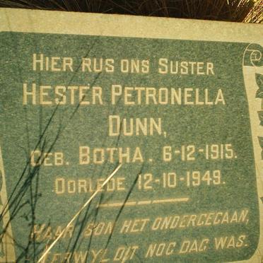 DUNN Hester Petronella nee BOTHA 1915-1949
