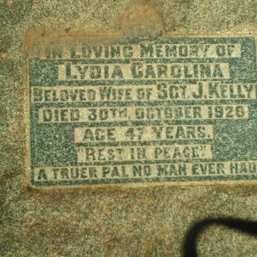 KELLY Lydia Carolina -1926