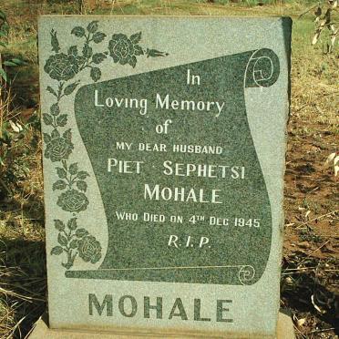 MOHALE Piet Sephetsi  -1945