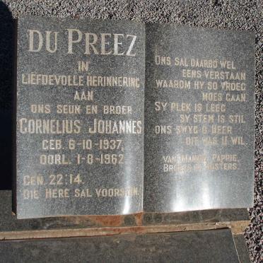 PREEZ Cornelius Johannes, du 1937-1962
