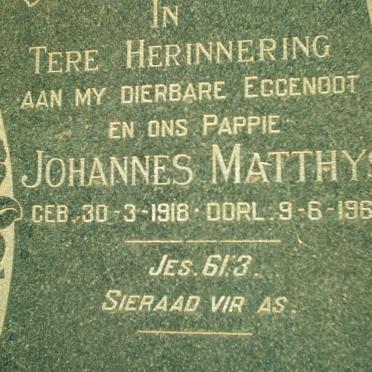 ? Johannes Matthys 1918-1960