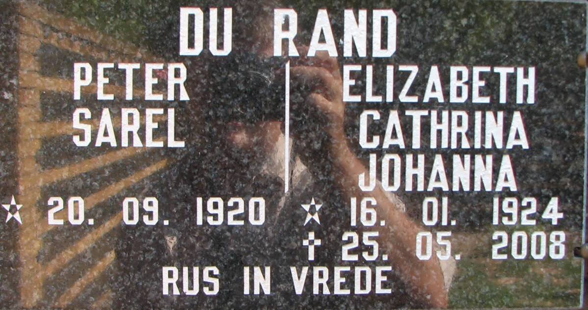 RAND Peter Sarel, du 1930- &amp; Elizabeth Cathrina Johanna 1924-2008