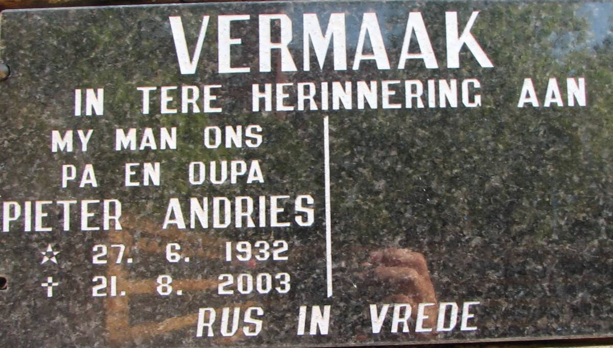 VERMAAK Pieter Andries 1932-2003