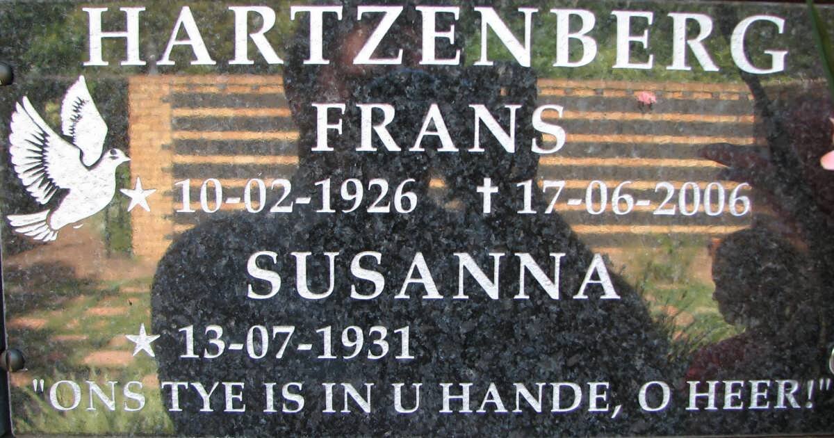 HARTZENBERG Frans 1926-2006 &amp; Susanna 1931-