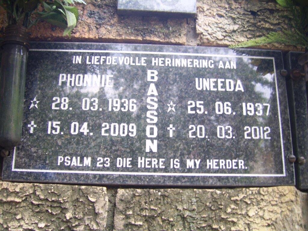 BASSON Phonnie 1936-2009 &amp; Uneeda 1937-2012