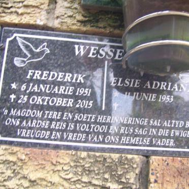 WESSE?? Frederik 1951-2015 &amp; Elsie Adriana 1953-