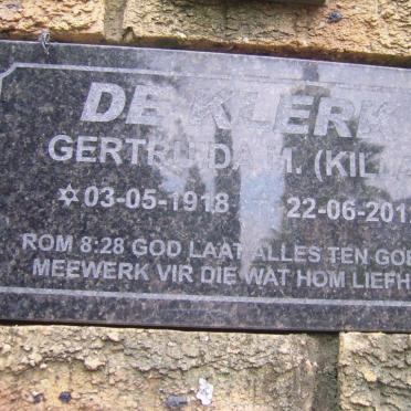 KLERK Gertruida M., de 1918-2012