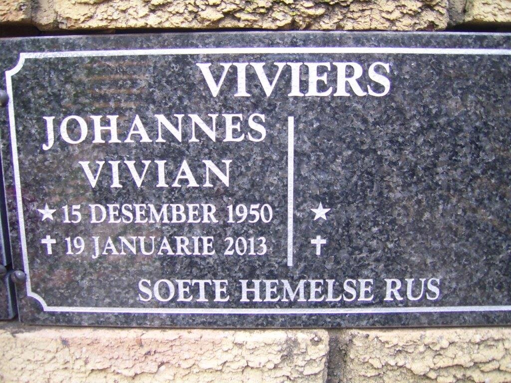 VIVIERS Johannes Vivian 1950-2013