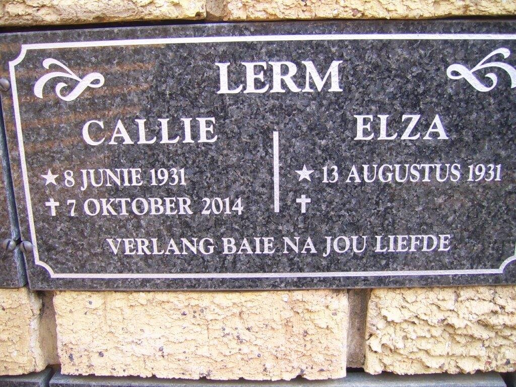 LERM Callie 1931-2014 &amp; Elza 1931-