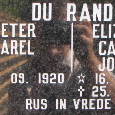 RAND Peter Sarel, du 1930- &amp; Elizabeth Cathrina Johanna 1924-2008