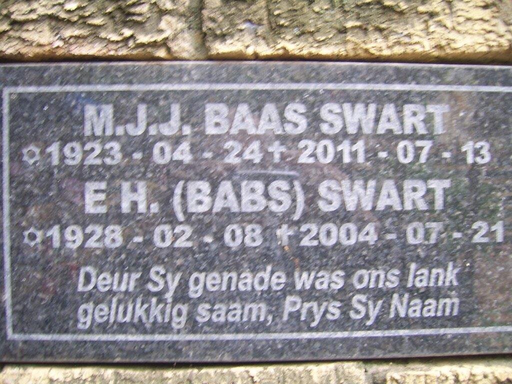 SWART M.J.J. 1923-2011 &amp; E.H. 1928-2004