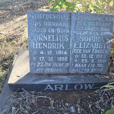 ARLOW Cornelius Hendrik 1914-1992 & Sophia Elizabeth VAN TONDER 1920-1981