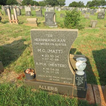 ALLERS M.C. 1934-1998 :: ALLERS A.M.H. 1939-2005