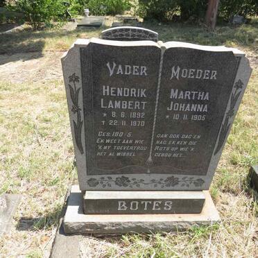 BOTES Hendrik Lambert 18921-1970 & Martha Johanna 1905- 