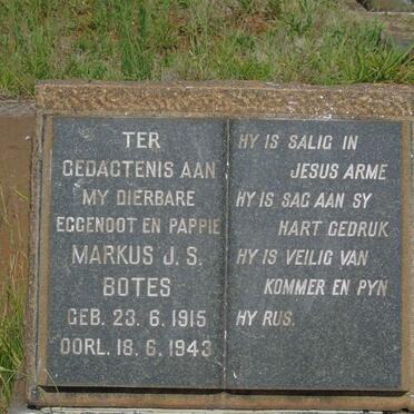 BOTES Markus J.S. 1915-1943