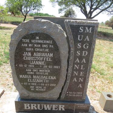 BRUWER Jan Abraham Christoffel 1919-1997 & Maria Magdalena Elizabeth 1919-2012 :: BRUWER Sussanna Magdalena 1953-2013
