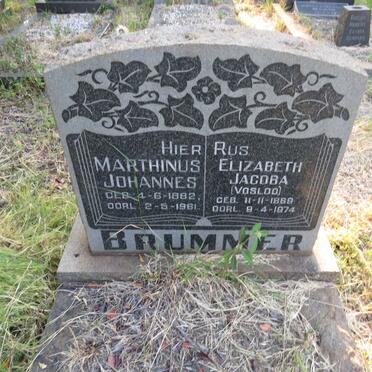 BRUMMER Marthinus Johannes 1882-1961 & Elizabeth Jacoba VOSLOO 1889-1974