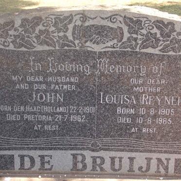 BRUIJN John, de 1901-1962 &amp; Louisa REYNEKE 1905-1985