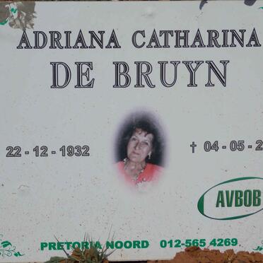 BRUYN Adriana Catharina, de 1932-2012