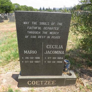 COETZEE Mario 1918-1997 & Cecilia Jacomina 1924-1998