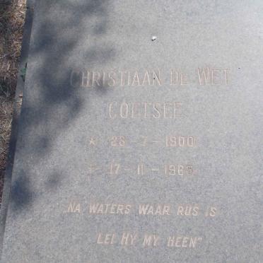 COETSEE Christiaan De Wet 1900-1965