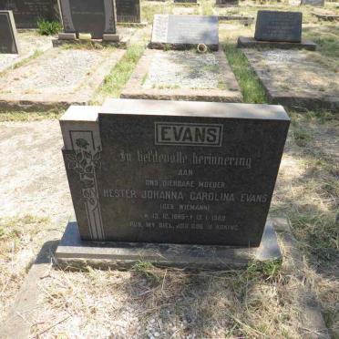 EVANS Hester Johanna Carolina WIEMANN 1885-1969