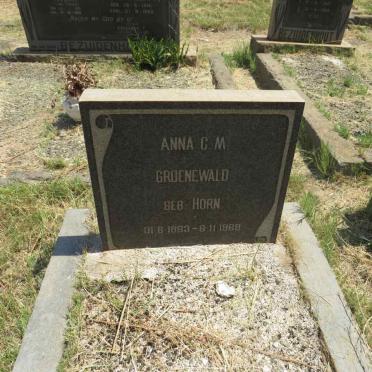 GROENEWALD Anna C.M. nee HORN 1883-1968