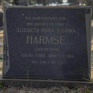 HARMSE Elizabeth Maria Suanna nee BOTHMA 1886-1966