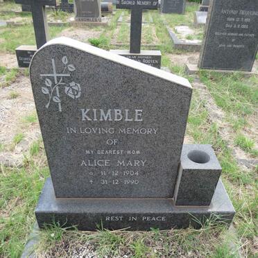 KIMBLE Alice Mary 1904-1990