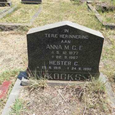 KOCKS Anna M.C.E. 1877-1967 :: KOCKS Hester C. 1915-1990
