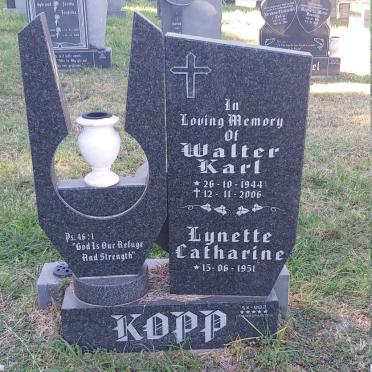KOPP Walter Karl 1944-2006 &amp; Lynette Catharine 1951-