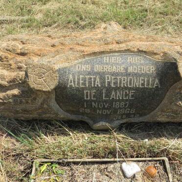 LANGE Aletta Petronella, de 1887-1968