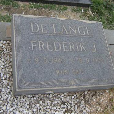 LANGE Frederik J., de 1940-1978